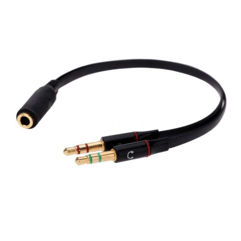 3.5mm AUX Audio Splitter 4-Pole Duplicate Adapter Support Mic For Headphone  AU
