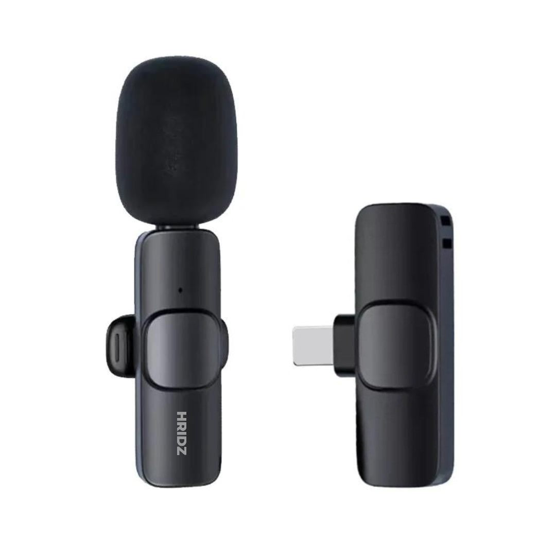 Hridz K9 Wireless Rechargeable Microphone For Lightning Port Devices Recording Interview - HRIDZ