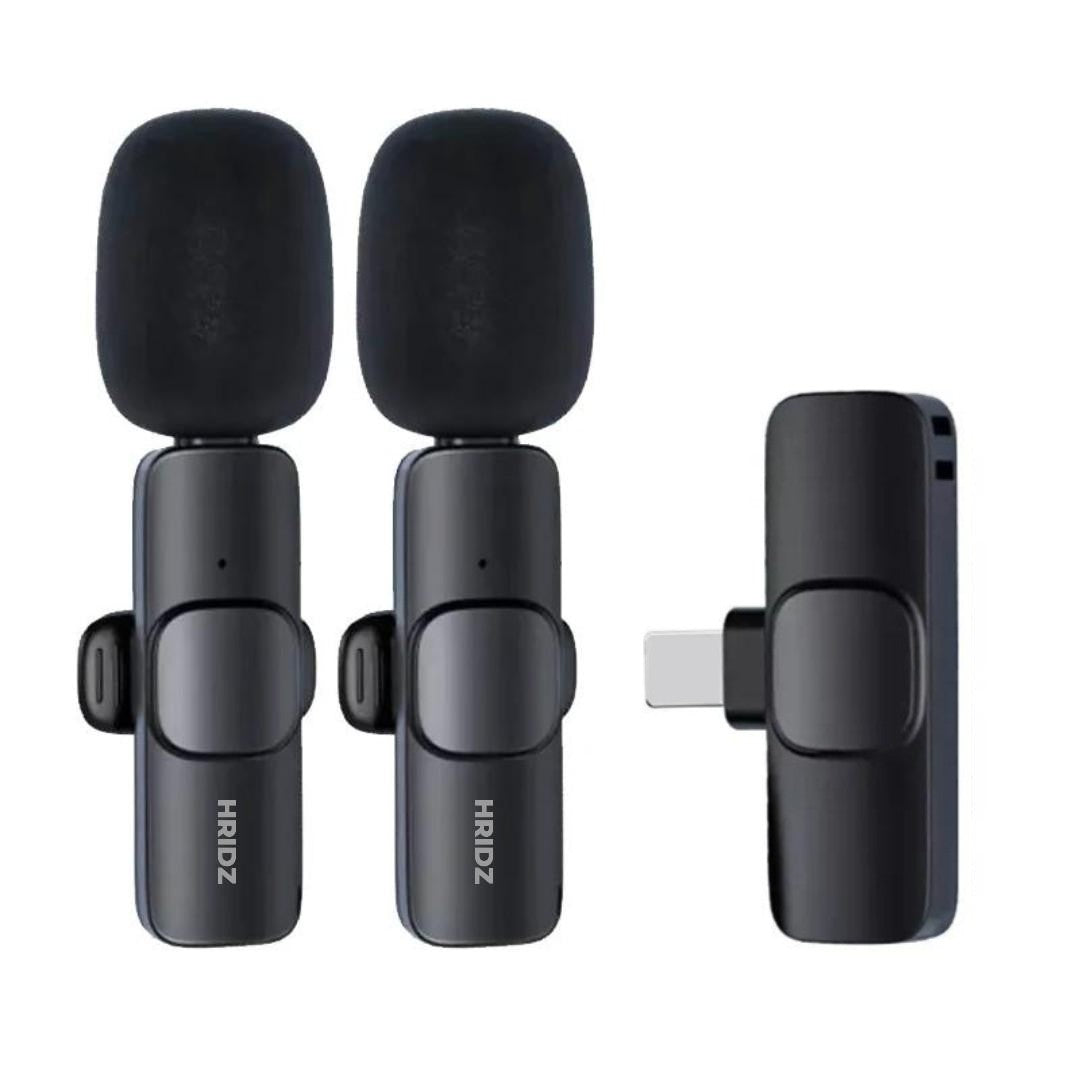 Hridz K9 Wireless Rechargeable Microphone For Lightning Port Devices Recording Interview - HRIDZ