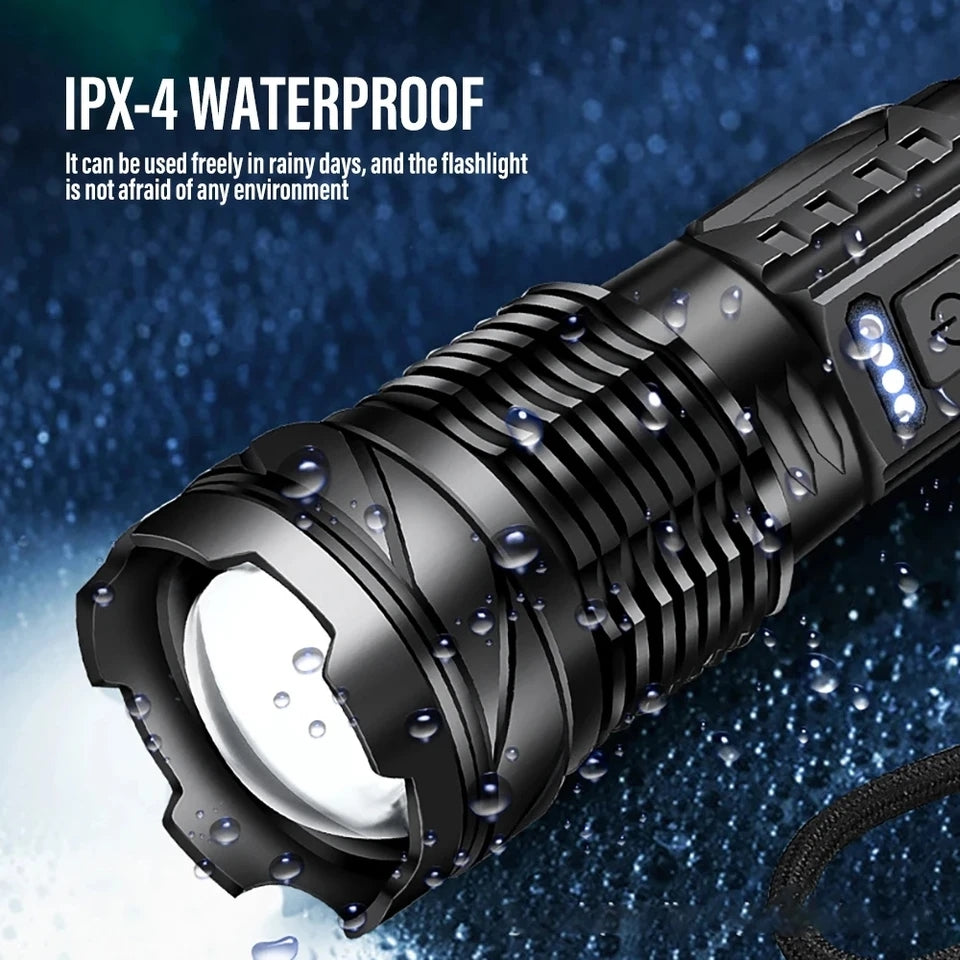 A76 XHP50 LED Flashlight – 2300 Lumens, USB Rechargeable, Waterproof, 7 Modes for Camping & Outdoor Adventures - HRIDZ