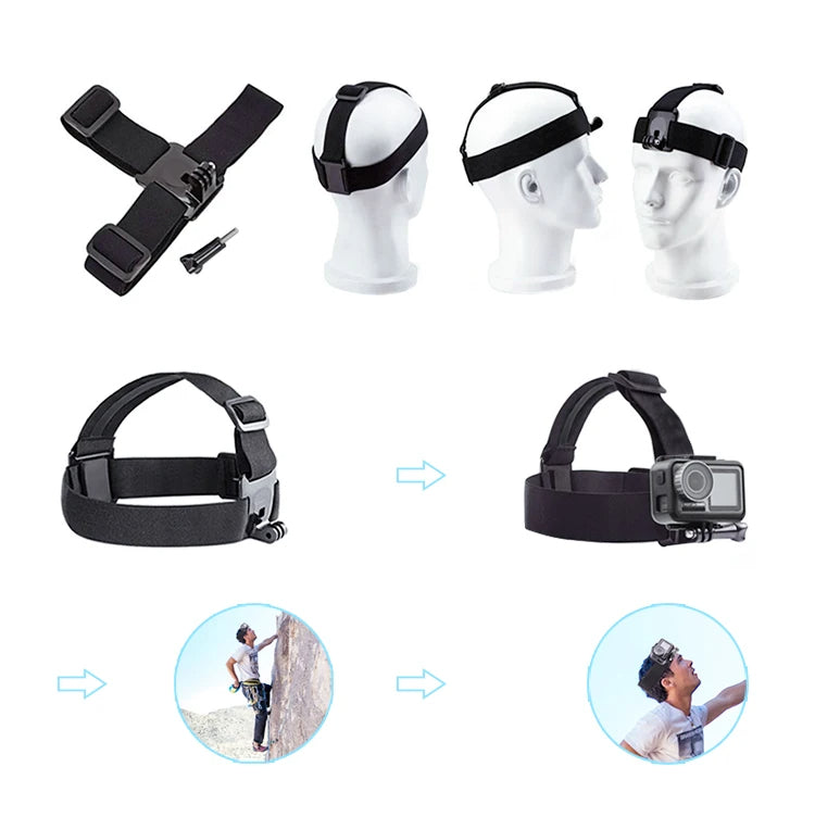 Action Camera Accessories Kit for GoPro Hero DJI AKASO APEMAN Campark SJCAM - HRIDZ