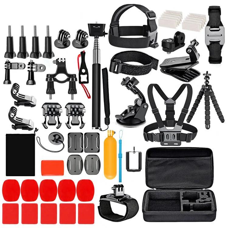 Hridz 84 pcs for GoPro Hero Action Camera Accessories Pack Case Chest Head Mount Float Head Kit - HRIDZ