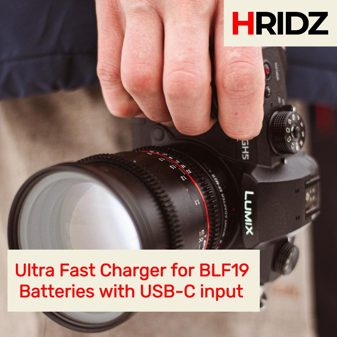 Hridz BLF19 Dual Charger for Panasonic DMW-BLF19 G9 GH5s GH5 GH4 GH3 Battery - HRIDZ