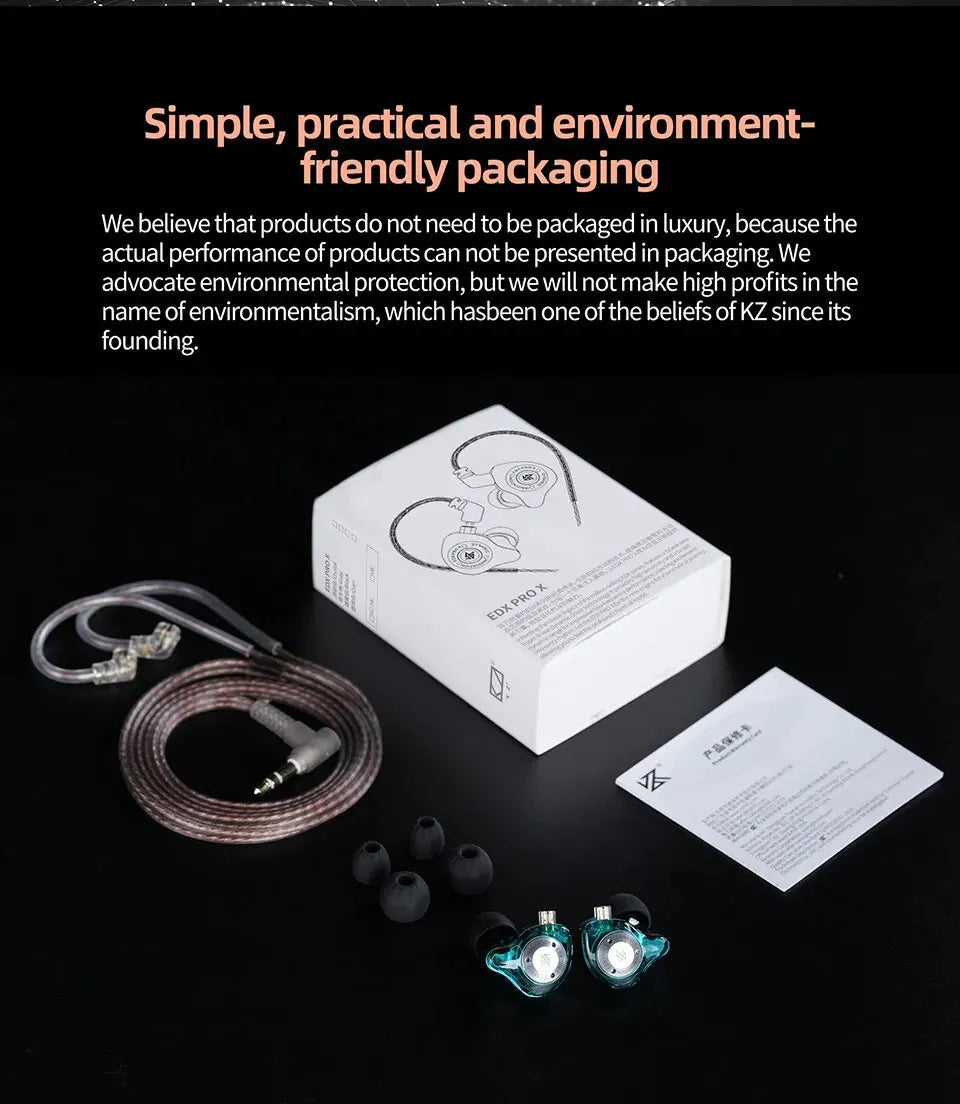 EDX PRO-X Wired Earphones HIFI Stereo Bass Music Earbuds In-Ear Sport Headphones - HRIDZ