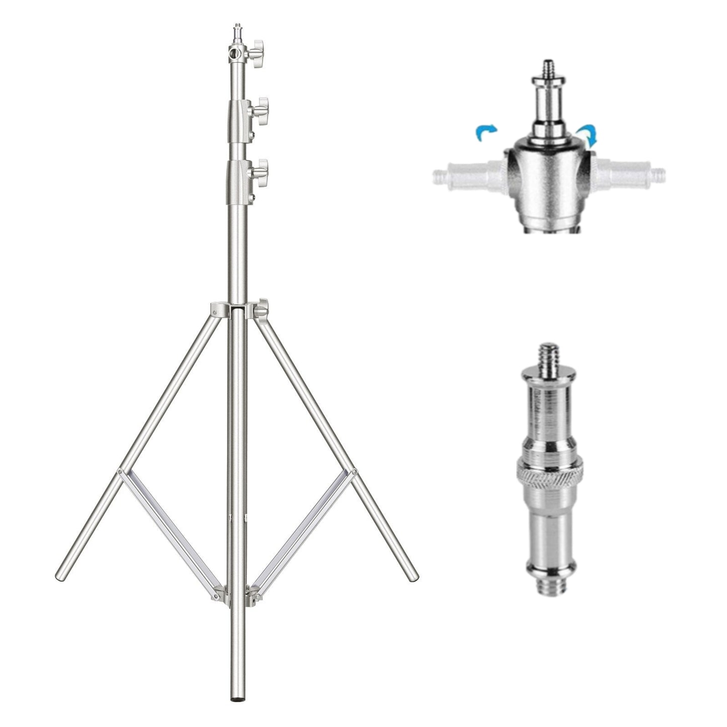 2.8m Stainless Steel Light Stand Heavy Duty Tripod for Studio Photo Softbox Lighting Hridz - HRIDZ