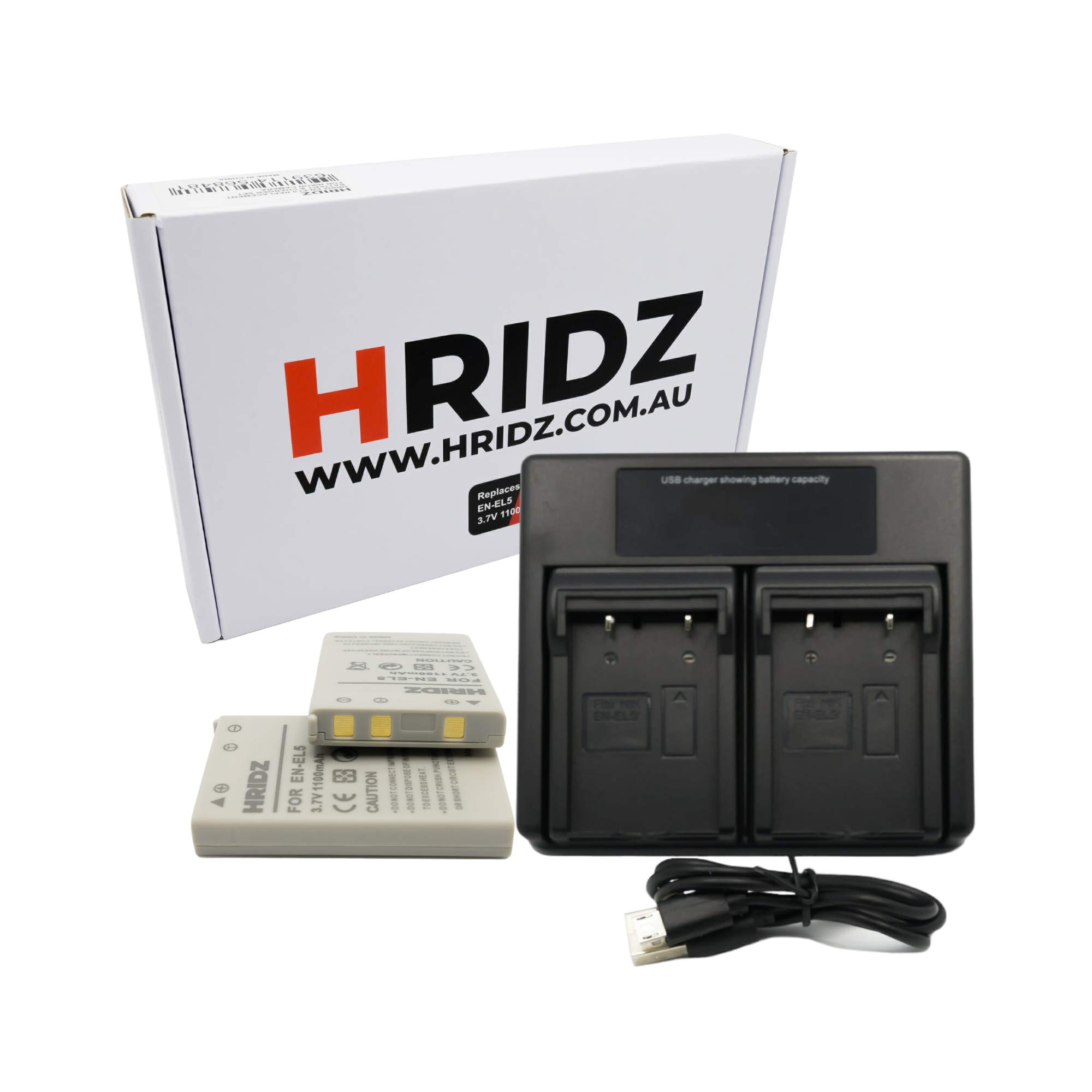 HRIDZ EN-EL5 Battery & Charger Set For Nikon Coolpix 3700 4200 5200 5900 7900 E3700 P5000 - HRIDZ