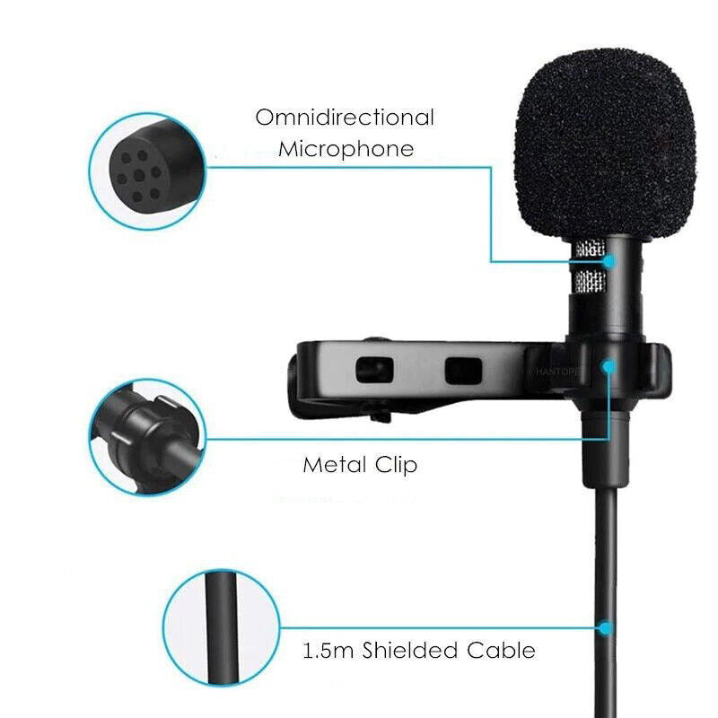 HRIDZ Type-C Clip-on Microphone for Phone PC recording 3.5mm Type C Mic
