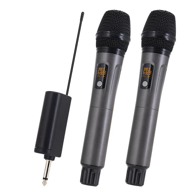 Hridz rechargeable UHF dual channel wireless microphone system for performances, speech teaching - HRIDZ