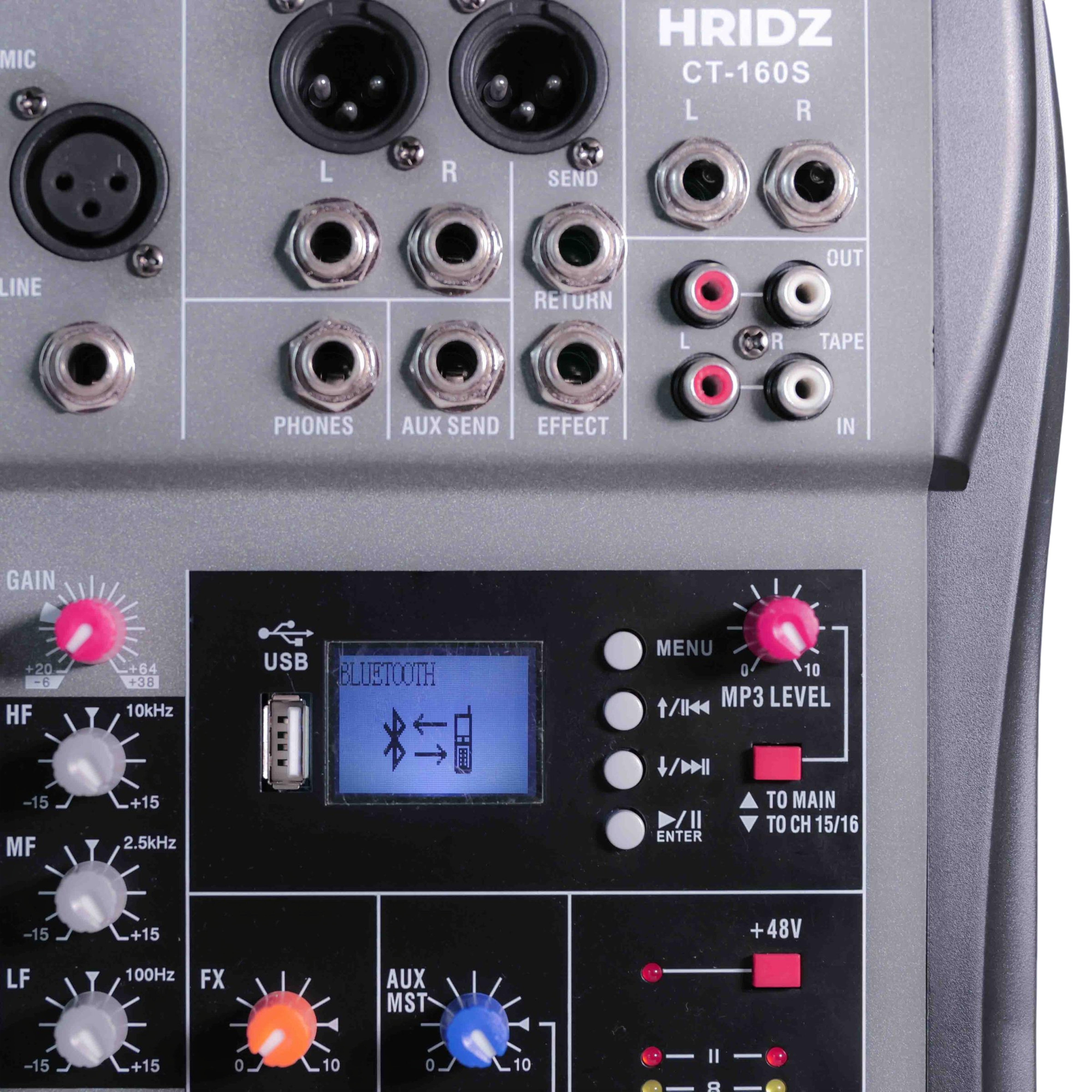 Hridz 16 Channels Audio Sound Mixer Mixing DJ Console USB with 48V Phantom Power - HRIDZ