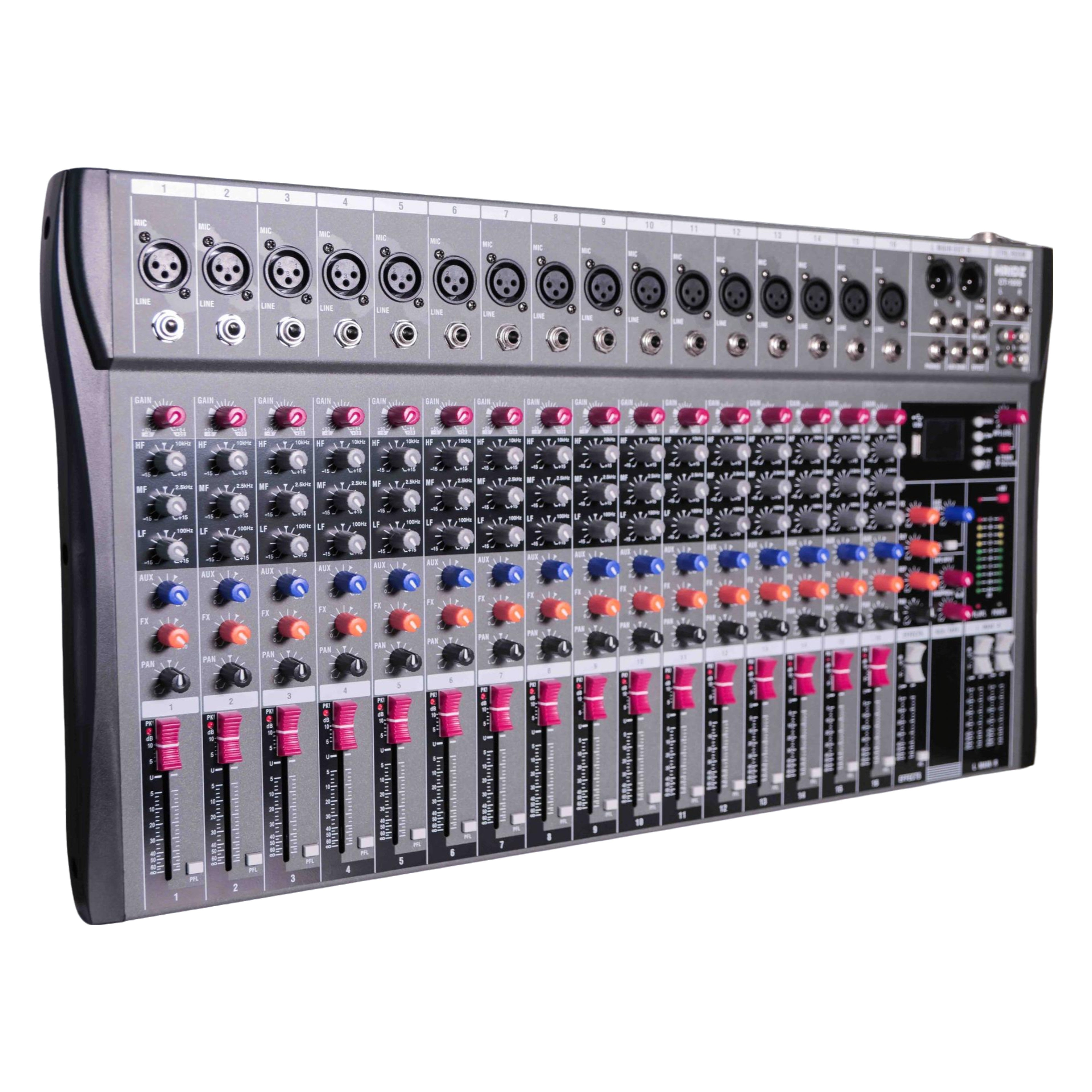 Hridz 16 Channels Audio Sound Mixer Mixing DJ Console USB with 48V Phantom Power - HRIDZ