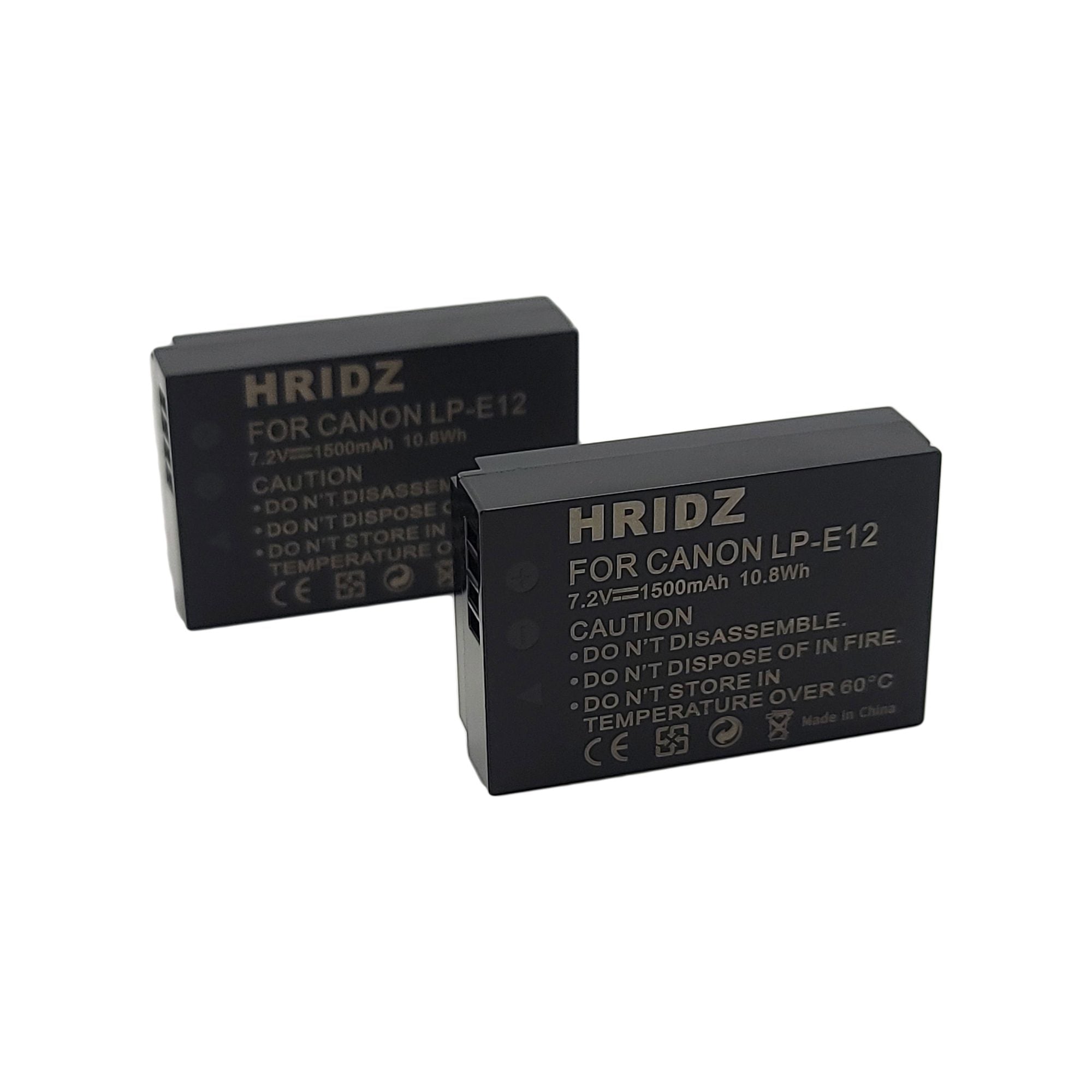 Hridz LP-E12 Battery for Canon LP-E12 EOS M M10 M50 M100 M200 SX70 SL1 - HRIDZ