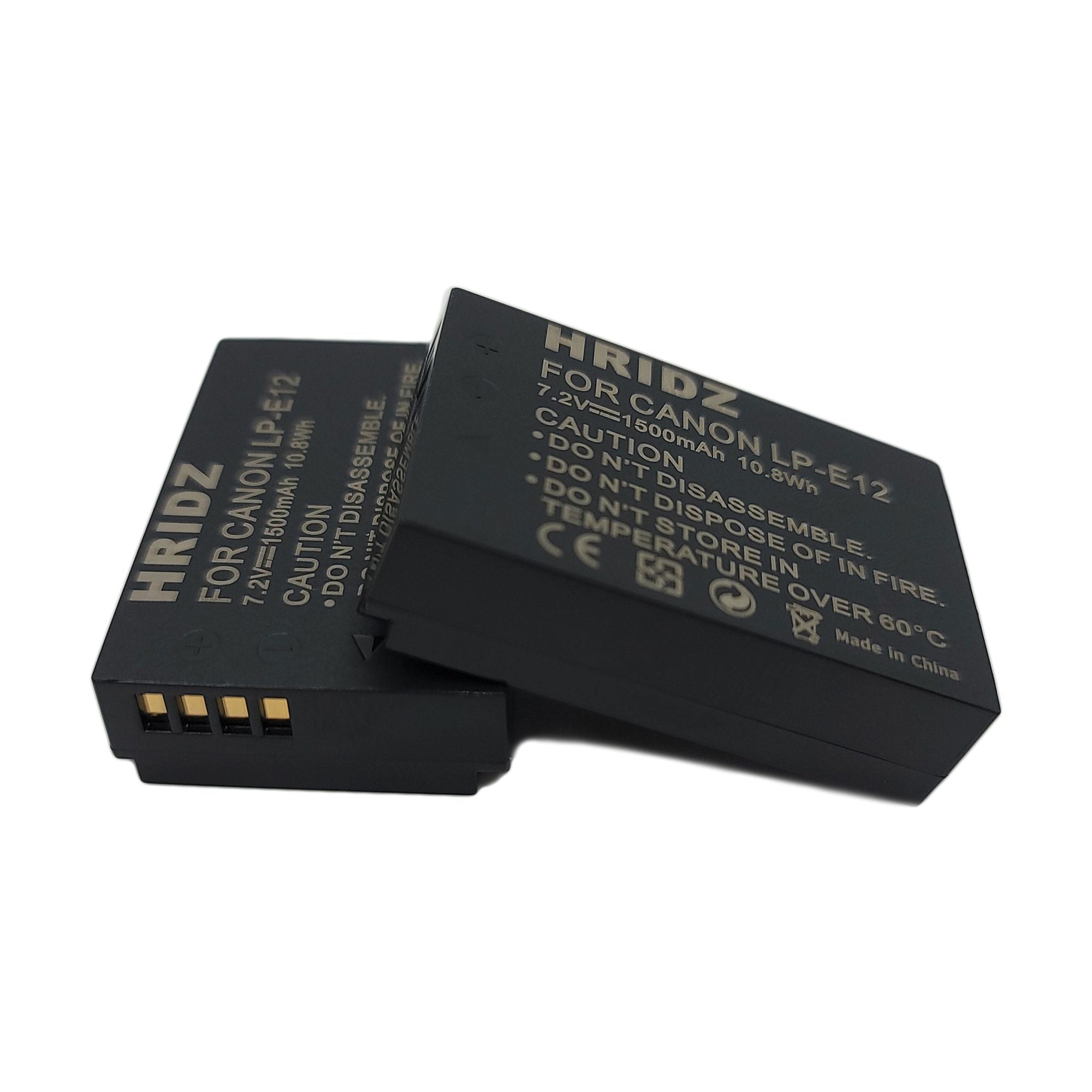 Hridz LP-E12 Battery for Canon LP-E12 EOS M M10 M50 M100 M200 SX70 SL1 - HRIDZ