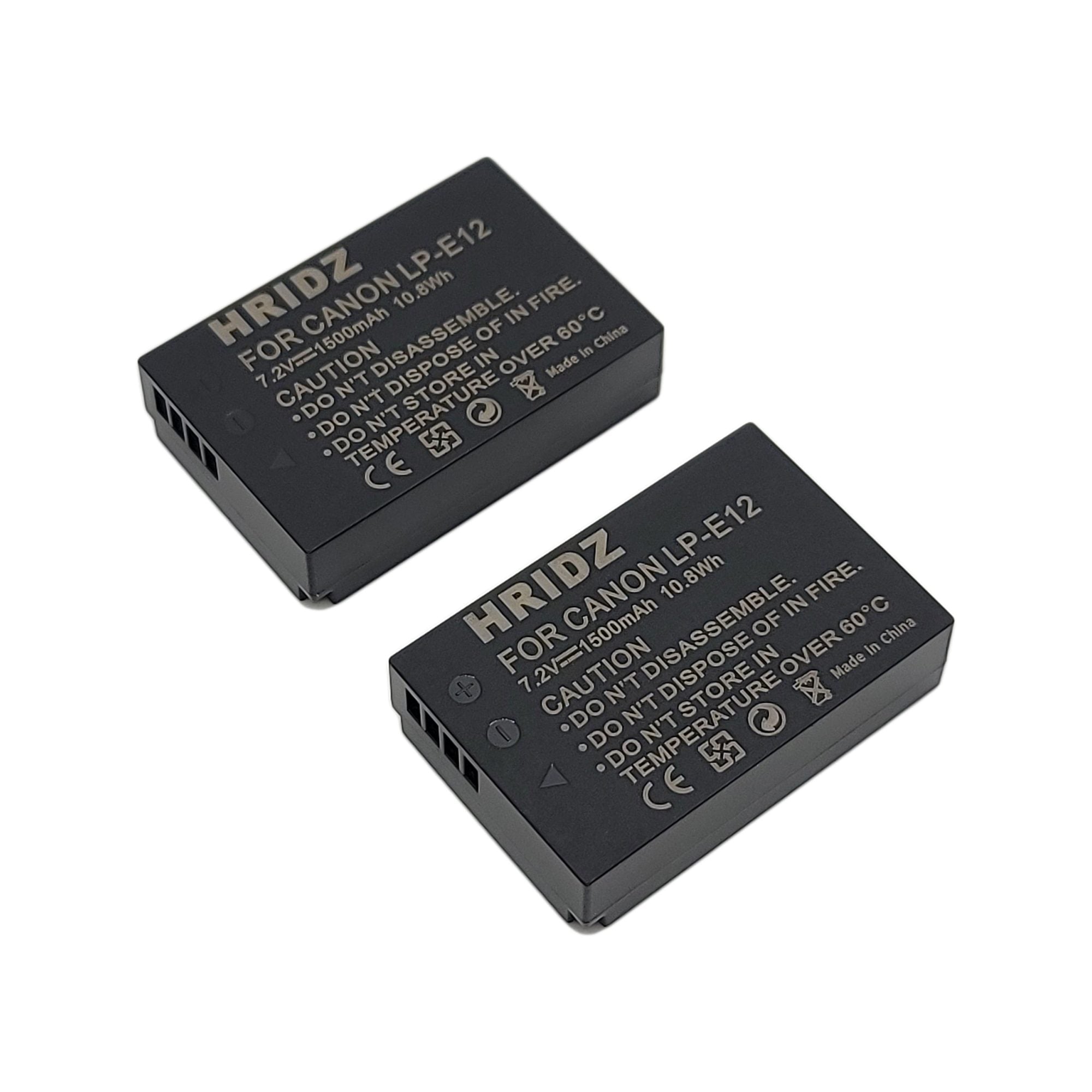 Hridz LP-E12 Battery for Canon LP-E12 EOS M M10 M50 M100 M200 SX70 SL1 - HRIDZ