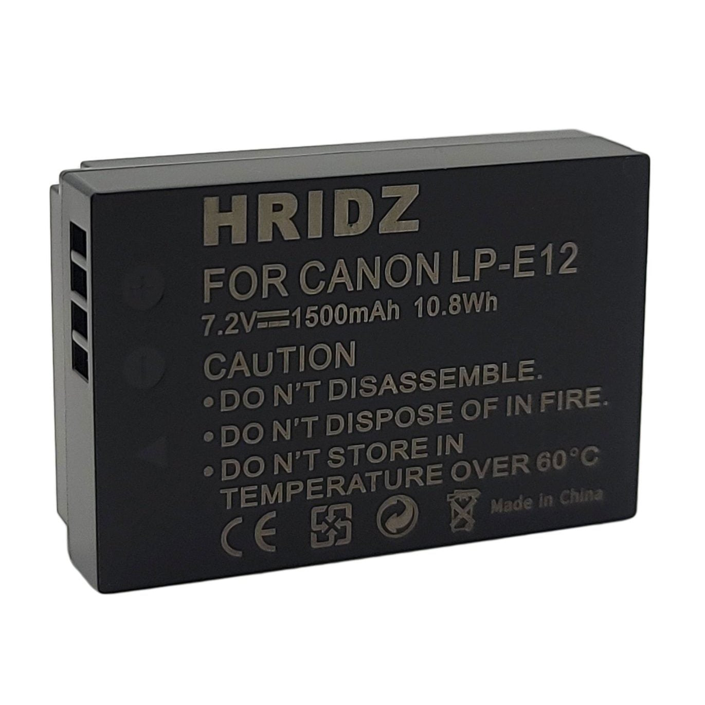 Hridz LP-E12 Battery for Canon LP-E12 EOS M M10 M50 M100 M200 SX70 SL1 - HRIDZ