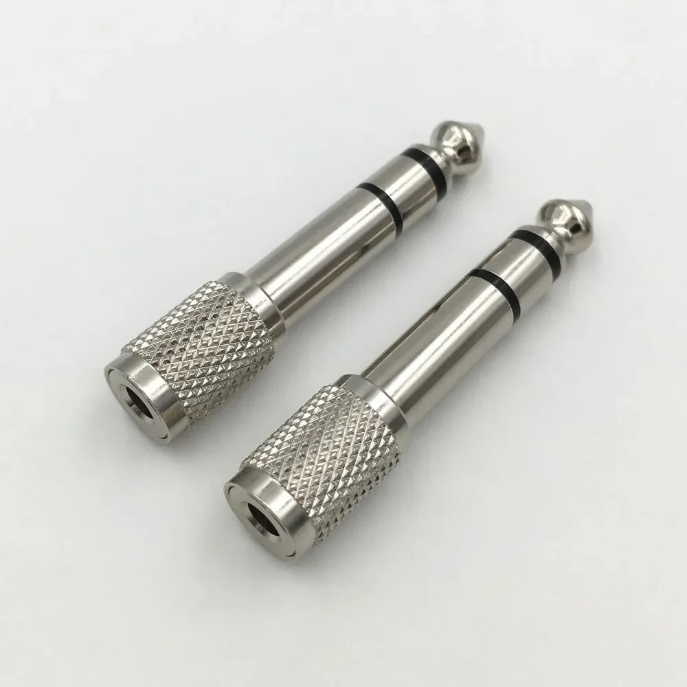 2Pcs Hridz 3.5mm Headphone Stereo to 6.35mm Jack Adapter for Earphone 1/4" Guitar - HRIDZ