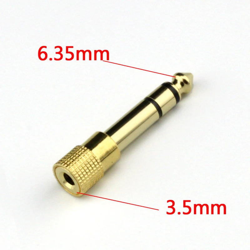 2Pcs Hridz 3.5mm Headphone Stereo to 6.35mm Jack Adapter for Earphone 1/4" Guitar - HRIDZ