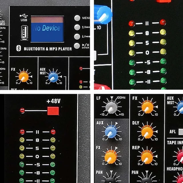 Hridz 16 Channels Audio Sound Mixer Mixing DJ Console USB with 48V Phantom Power - HRIDZ