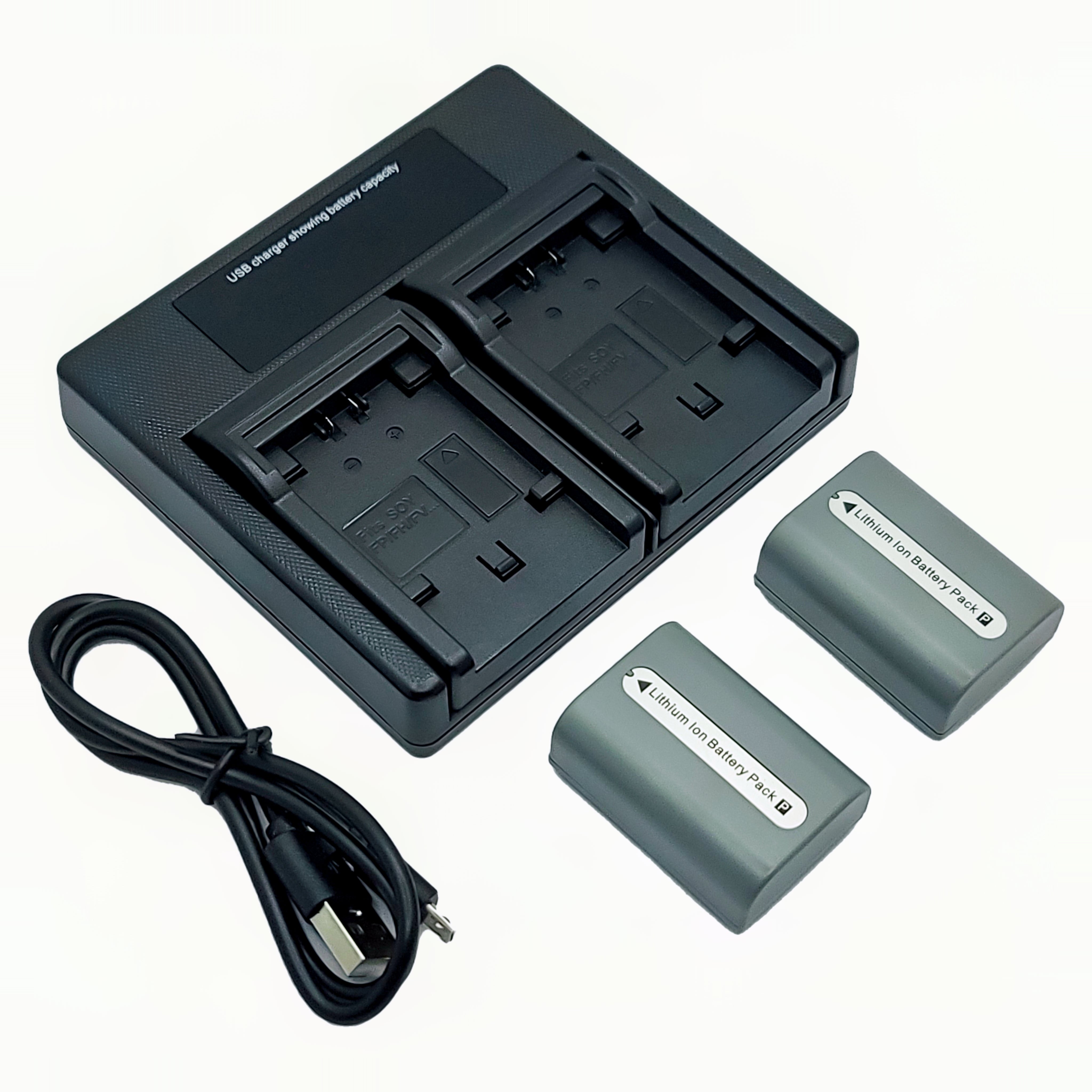 Hridz NP-FP50 Batteries & Dual Charger Set For Sony NP-FP50 DCR-HC85 - HRIDZ