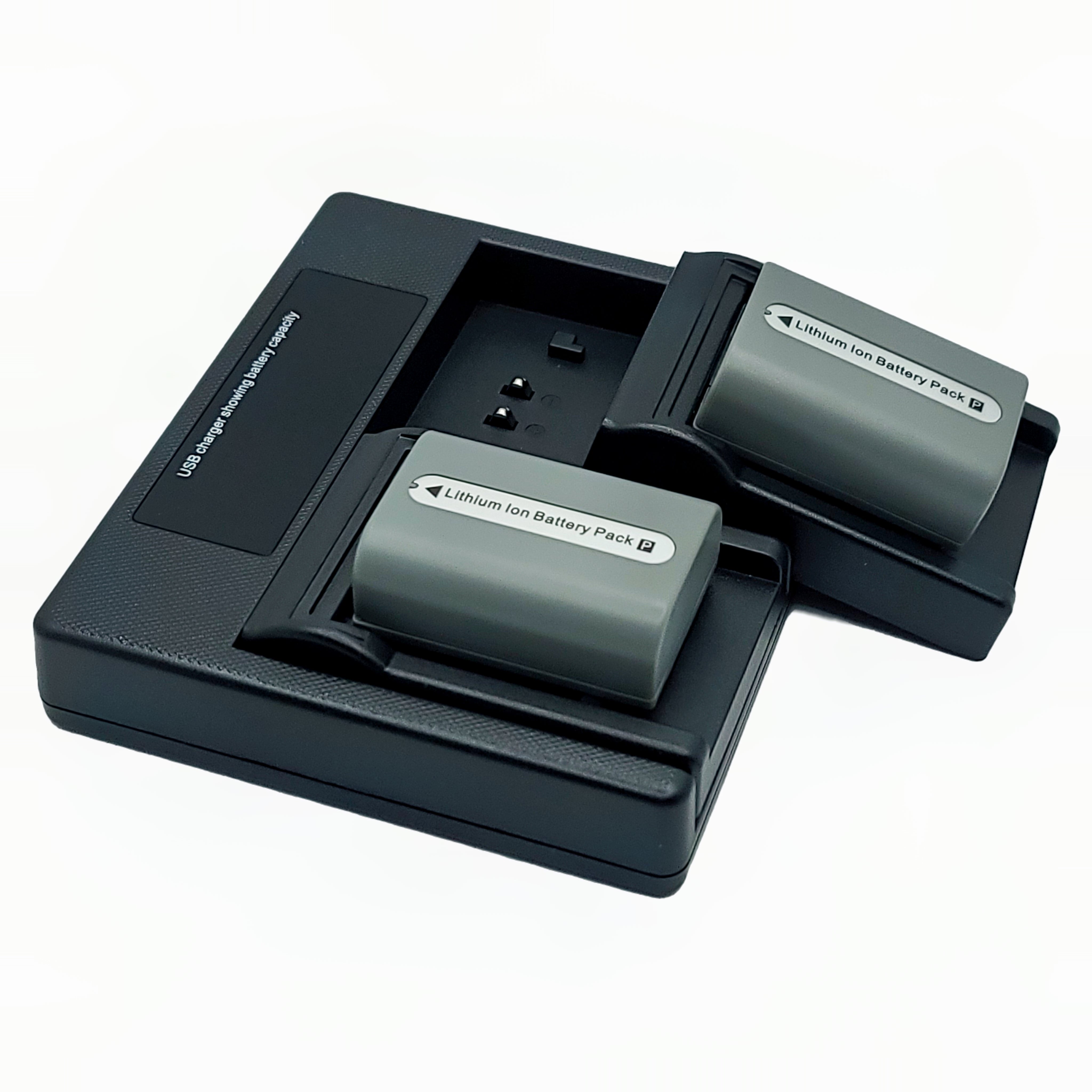 Hridz NP-FP50 Batteries & Dual Charger Set For Sony NP-FP50 DCR-HC85 - HRIDZ