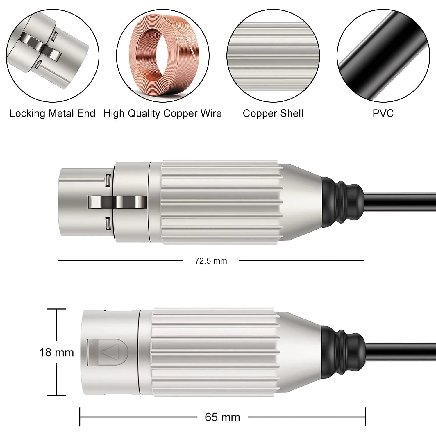 High Quality XLR Cable Male To Female Audio Output to Input for KTV Microphone Hridz - HRIDZ