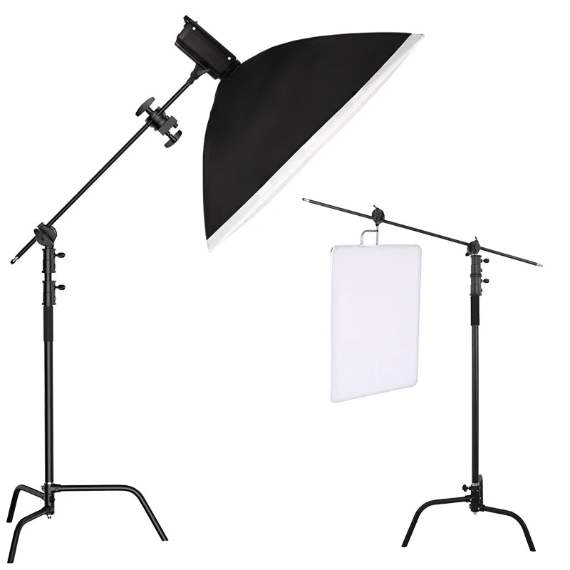 Hridz 150-330cm Black Heavy Duty C-Stand Adjustable Light Stand Load 20KG Capacity - HRIDZ