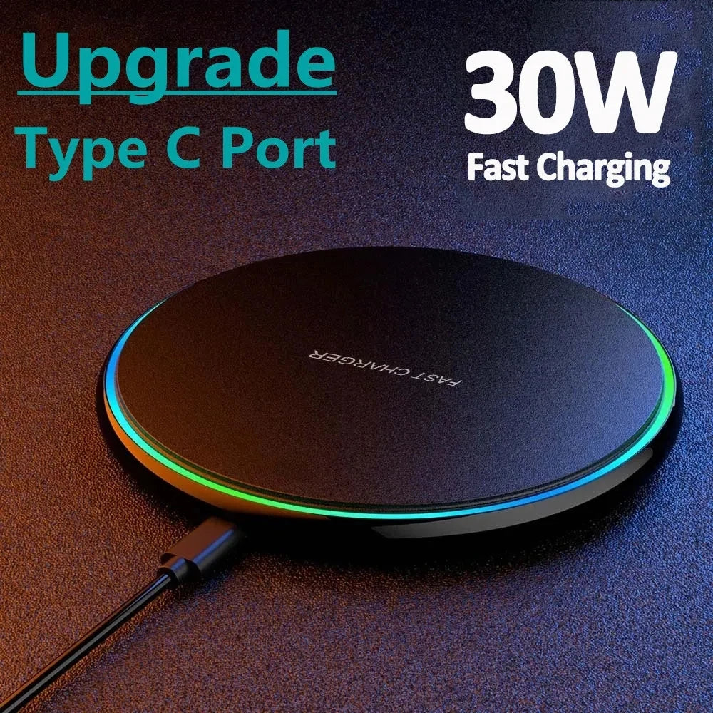 30W Ultra Fast Wireless Charger Slim Pad For Samsung Xiaomi Huawei iPhone Hridz - HRIDZ