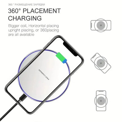 30W Ultra Fast Wireless Charger Slim Pad For Samsung Xiaomi Huawei iPhone Hridz - HRIDZ