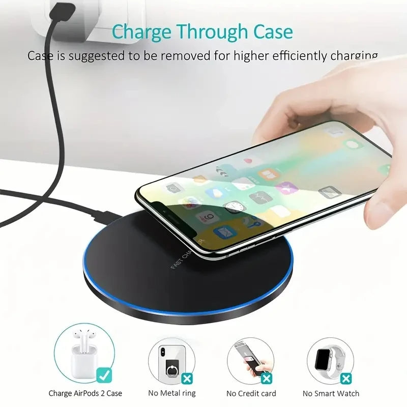 30W Ultra Fast Wireless Charger Slim Pad For Samsung Xiaomi Huawei iPhone Hridz - HRIDZ