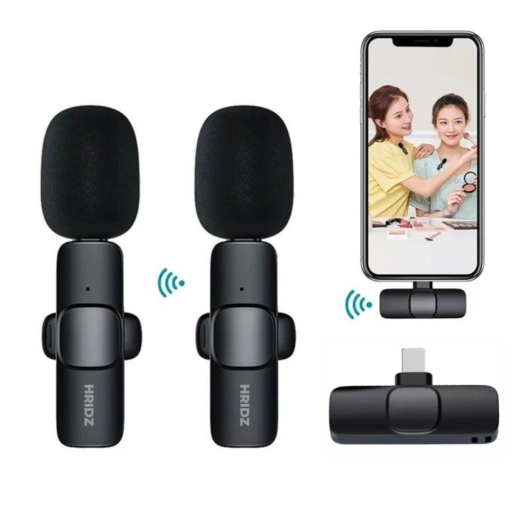 Hridz K9 Wireless Rechargeable Microphone For Lightning Port Devices Recording Interview - HRIDZ