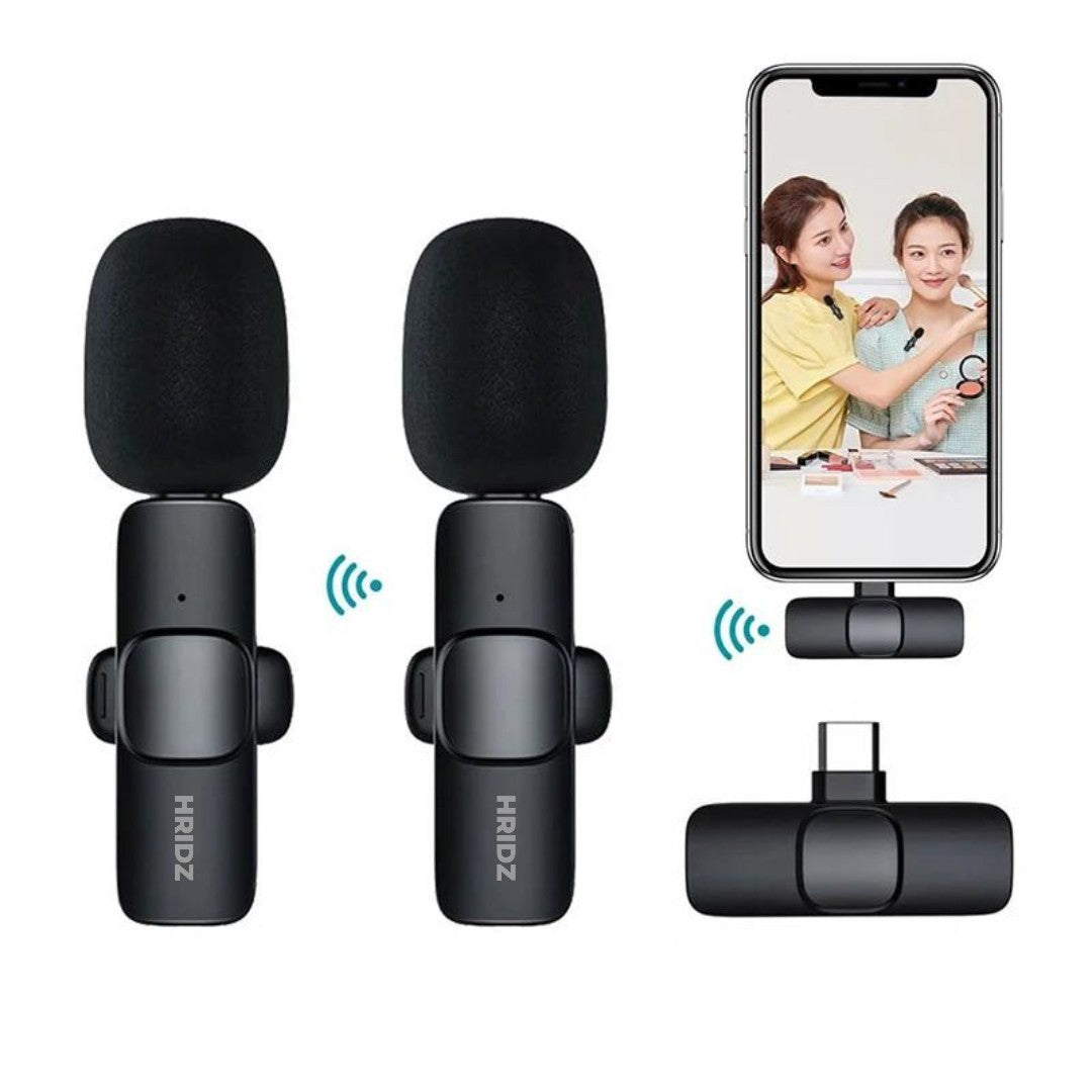 Hridz K9 Wireless Rechargeable Type-C Microphone For Podcast Recording Interview - HRIDZ