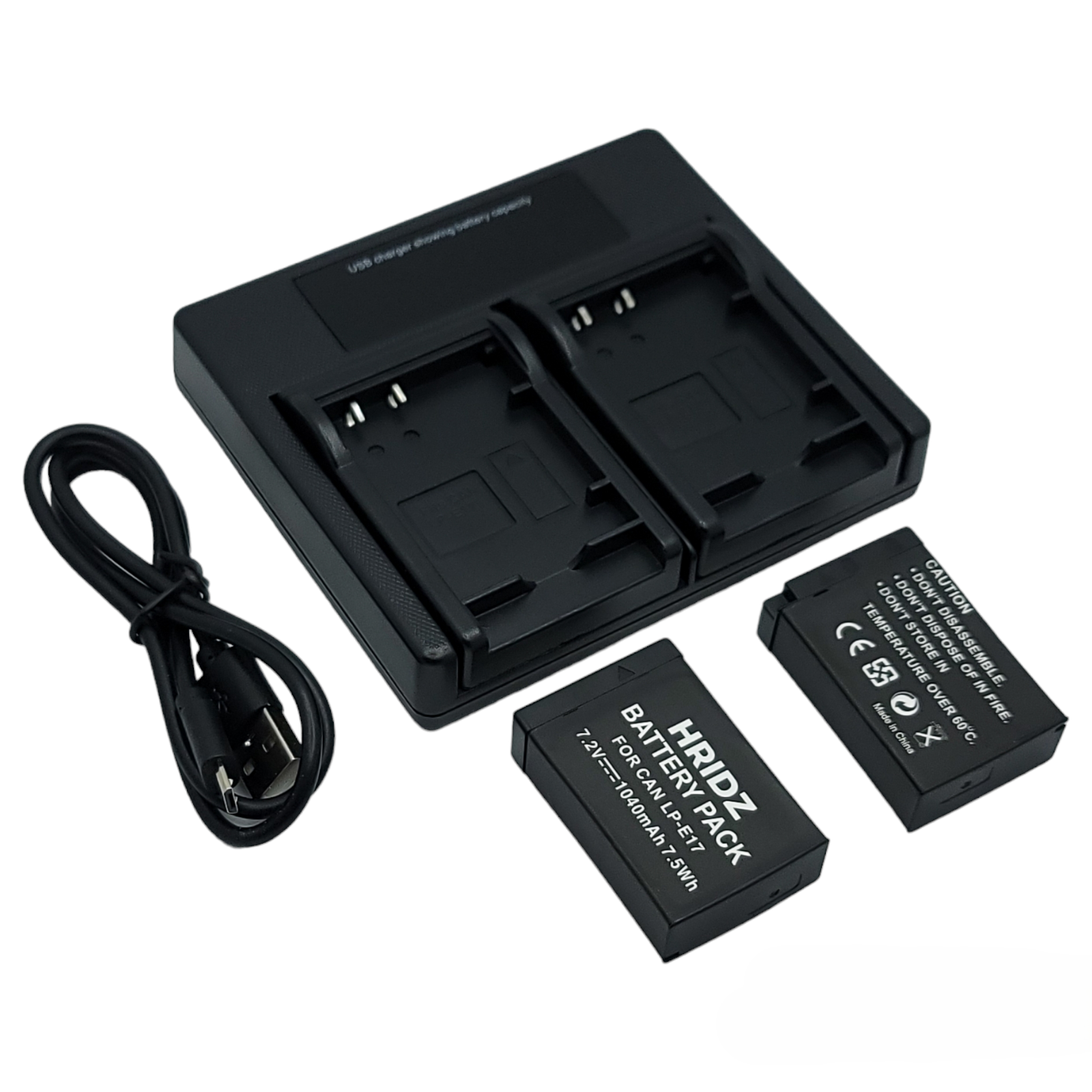 Hridz LP-E17 Batteries & Dual Charger For Canon EOS M6 200D 200D 77D 750D 760D 8000D - HRIDZ