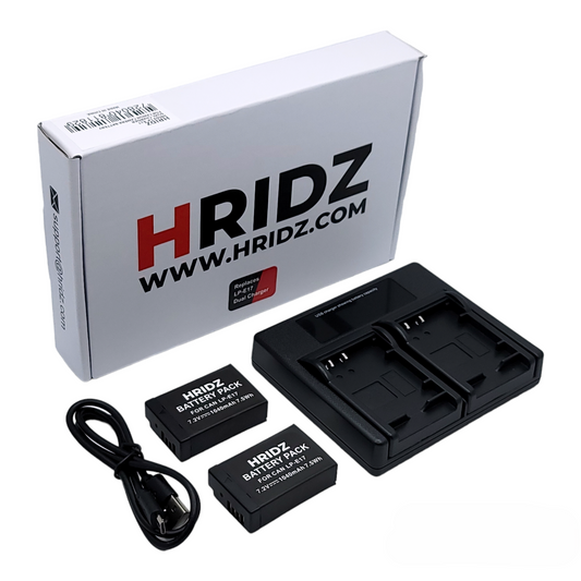 Hridz LP-E17 Batteries & Dual Charger For Canon EOS M6 200D 200D 77D 750D 760D 8000D - HRIDZ