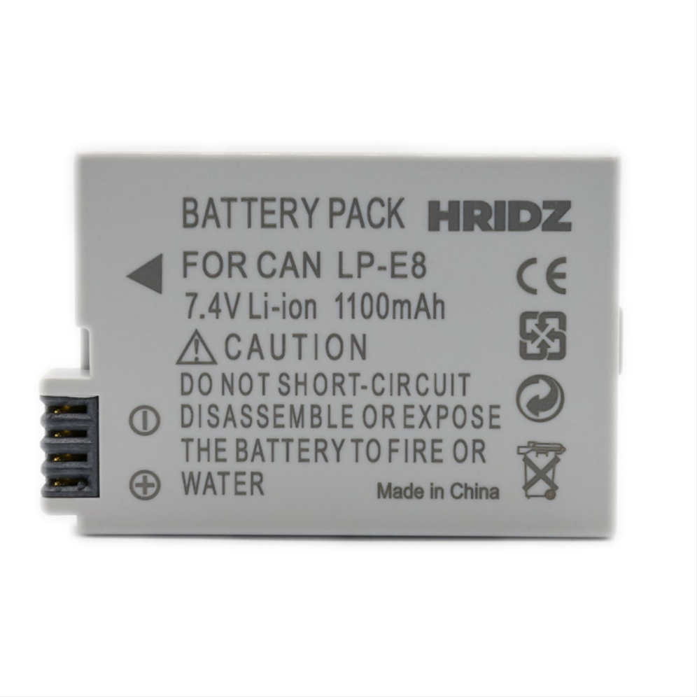 Hridz LP-E8 Battery for Canon EOS 550D 600D 650D 700D 750D DSLR Cameras - HRIDZ