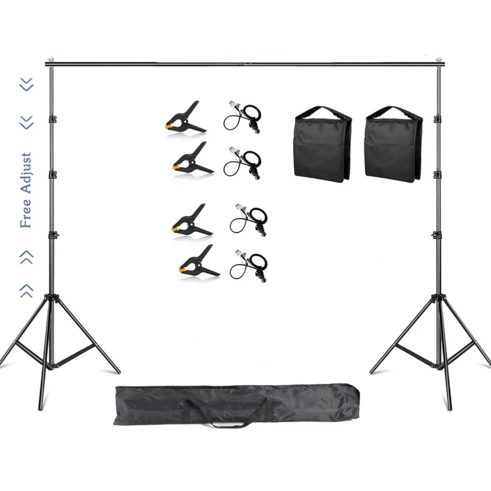 Backdrop Stand Kit 2x3m Adjustable Photography Green Screen Stand Accessories - HRIDZ