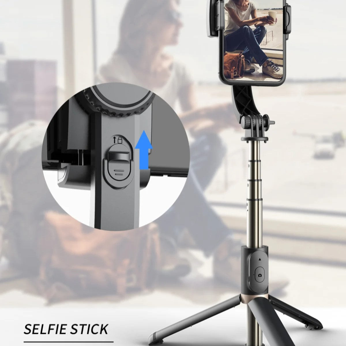 Q08 Single-axis Stabilizer Horizontal Vertical Selfie stick stand Phone Gimbal 3 in 1 Universal - HRIDZ