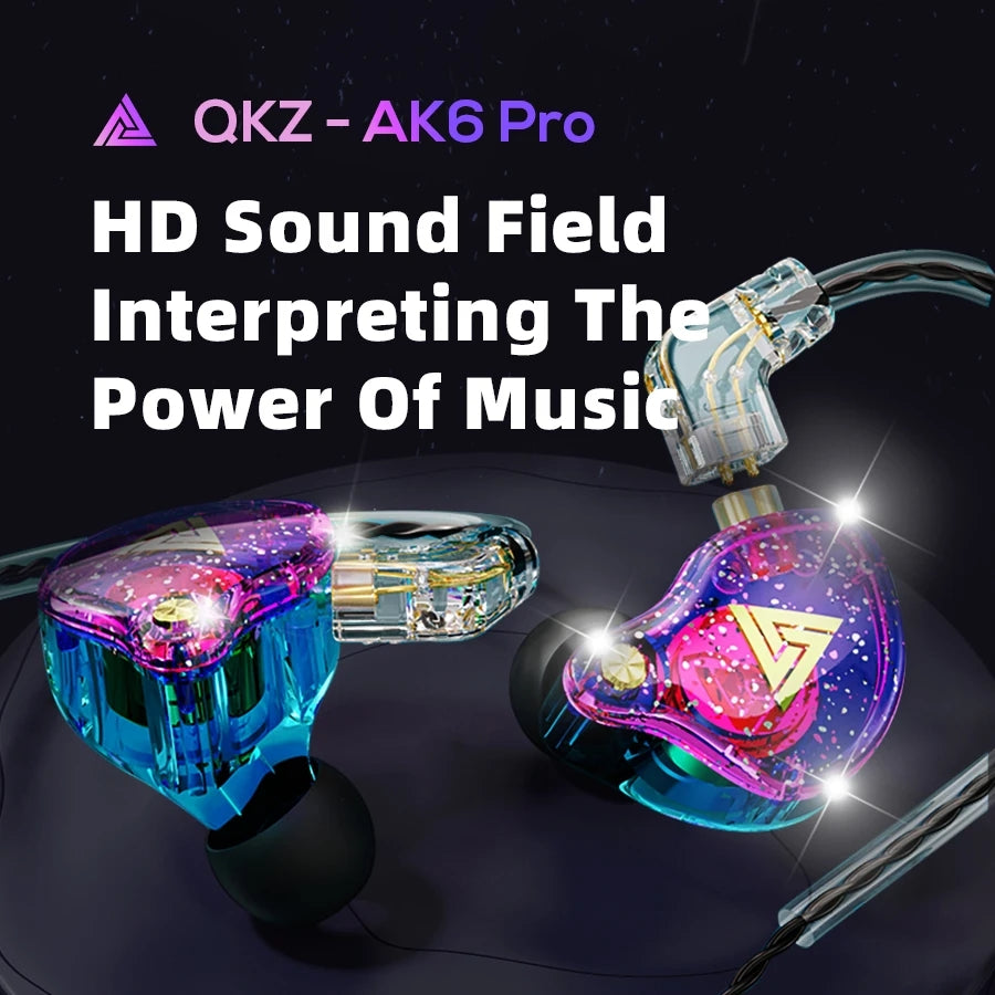 QKZ AK6 Pro Wired In-Ear Monitors Earphone with Mic Noice Cancelling Headset - HRIDZ