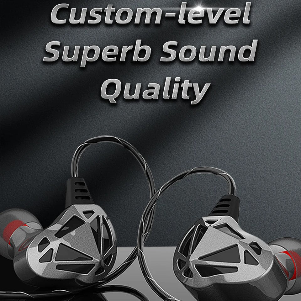 QKZ AK7 Copper Driver Wired Earphones With MIC HiFi Bass Stereo Super Clear Gaming Headset - HRIDZ