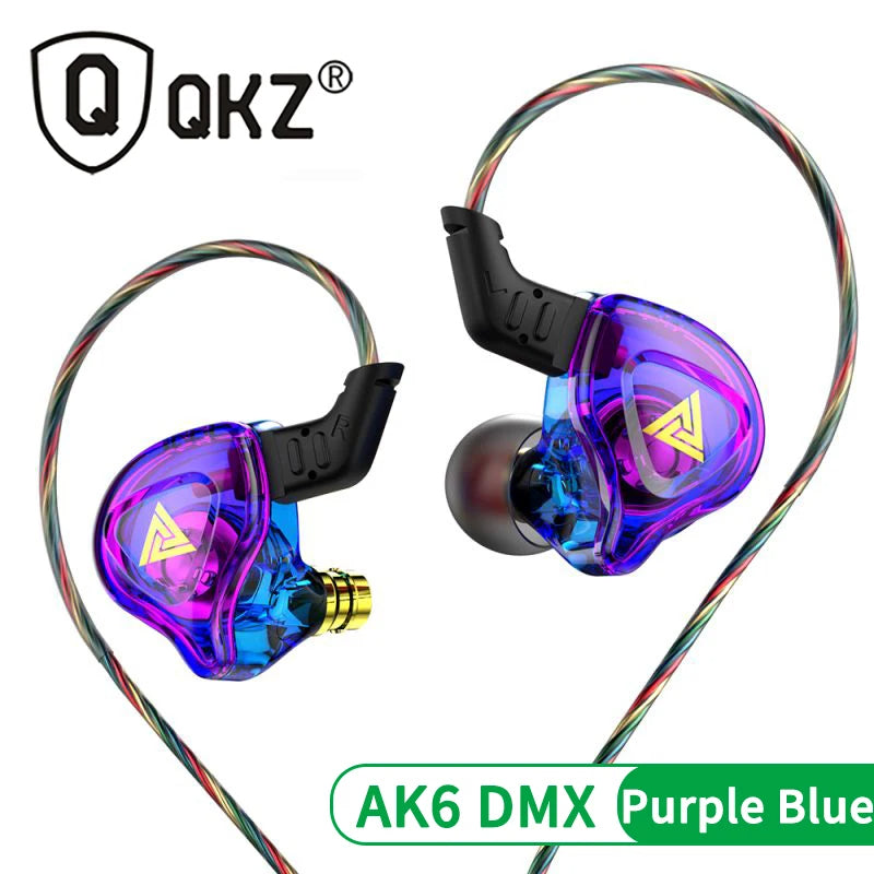 QKZ DMX HIFI Heavy Bass In-Ear Earphones With Mic IEM Level 3.5mm Headphone - HRIDZ