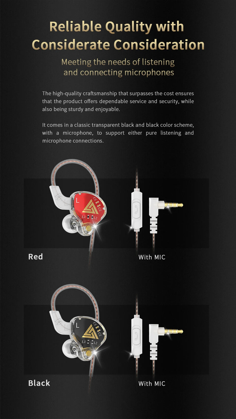 QKZ AKX HIFI Heavy Bass In-Ear Earphones With Mic IEM Level 3.5mm Headphone DMX - HRIDZ