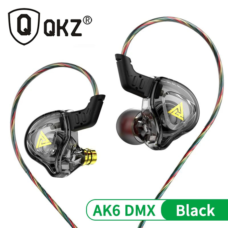 QKZ DMX HIFI Heavy Bass In-Ear Earphones With Mic IEM Level 3.5mm Headphone - HRIDZ