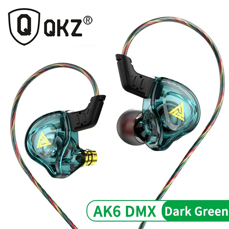 QKZ DMX HIFI Heavy Bass In-Ear Earphones With Mic IEM Level 3.5mm Headphone - HRIDZ