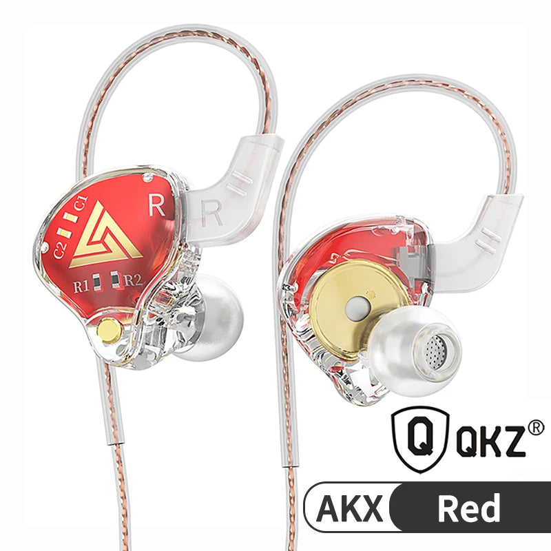 QKZ AKX HIFI Heavy Bass In-Ear Earphones With Mic IEM Level 3.5mm Headphone DMX - HRIDZ