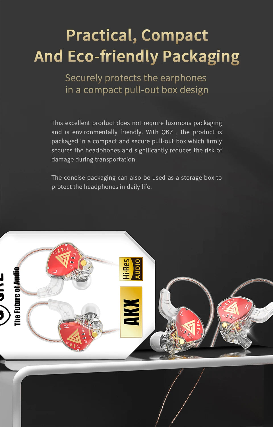 QKZ AKX HIFI Heavy Bass In-Ear Earphones With Mic IEM Level 3.5mm Headphone DMX - HRIDZ