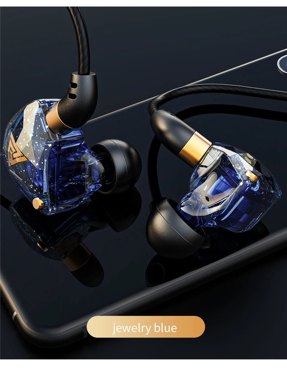 QKZ SK8 Wired Headset HIFI Dynamic Stereo Heavy Bass 3.5MM AUX In Ear Monitor Earphone Game Sport Music Headphones With MIC - HRIDZ