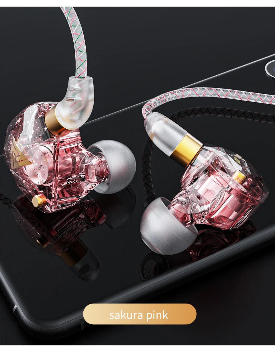 QKZ SK8 Wired Headset HIFI Dynamic Stereo Heavy Bass 3.5MM AUX In Ear Monitor Earphone Game Sport Music Headphones With MIC - HRIDZ