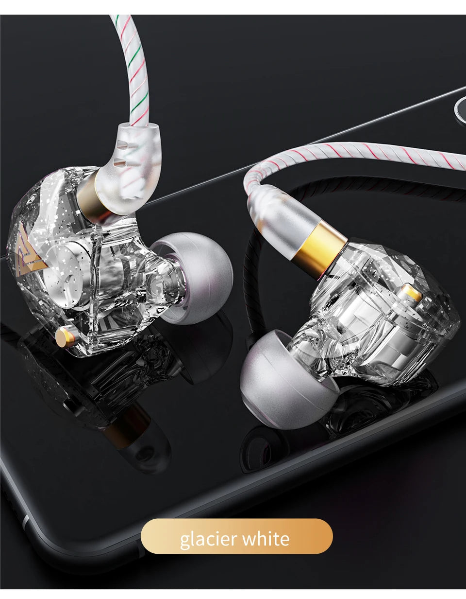 QKZ SK8 Wired Headset HIFI Dynamic Stereo Heavy Bass 3.5MM AUX In Ear Monitor Earphone Game Sport Music Headphones With MIC - HRIDZ