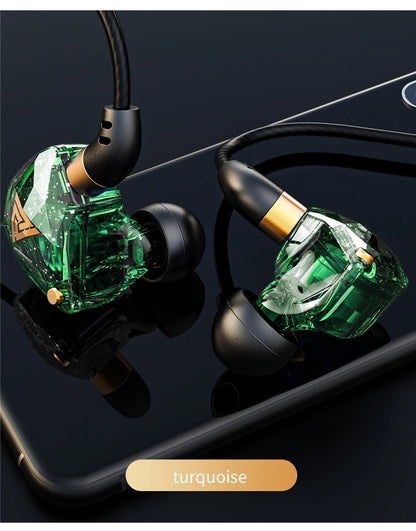 QKZ SK8 Wired Headset HIFI Dynamic Stereo Heavy Bass 3.5MM AUX In Ear Monitor Earphone Game Sport Music Headphones With MIC - HRIDZ