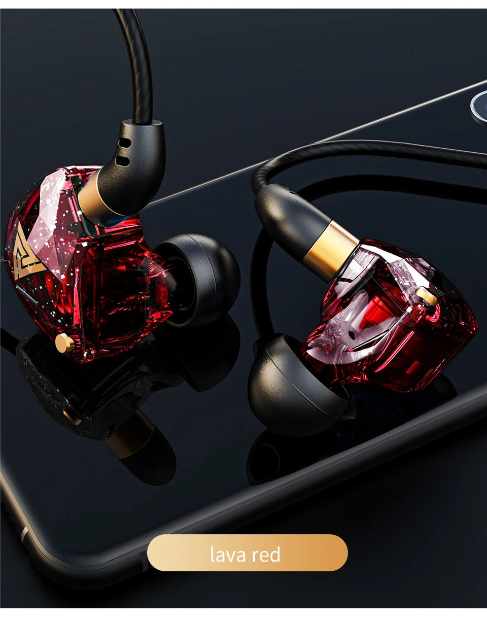 QKZ SK8 Wired Headset HIFI Dynamic Stereo Heavy Bass 3.5MM AUX In Ear Monitor Earphone Game Sport Music Headphones With MIC - HRIDZ