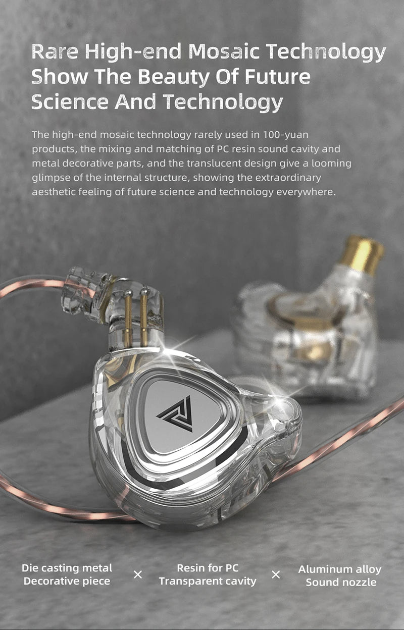 QKZ ZX3 No-Mic Dynamic Earphone In-Ear Monitor HiFi Heavy Bass Wired Headphones Gaming Sports Music Stereo Headsets - HRIDZ