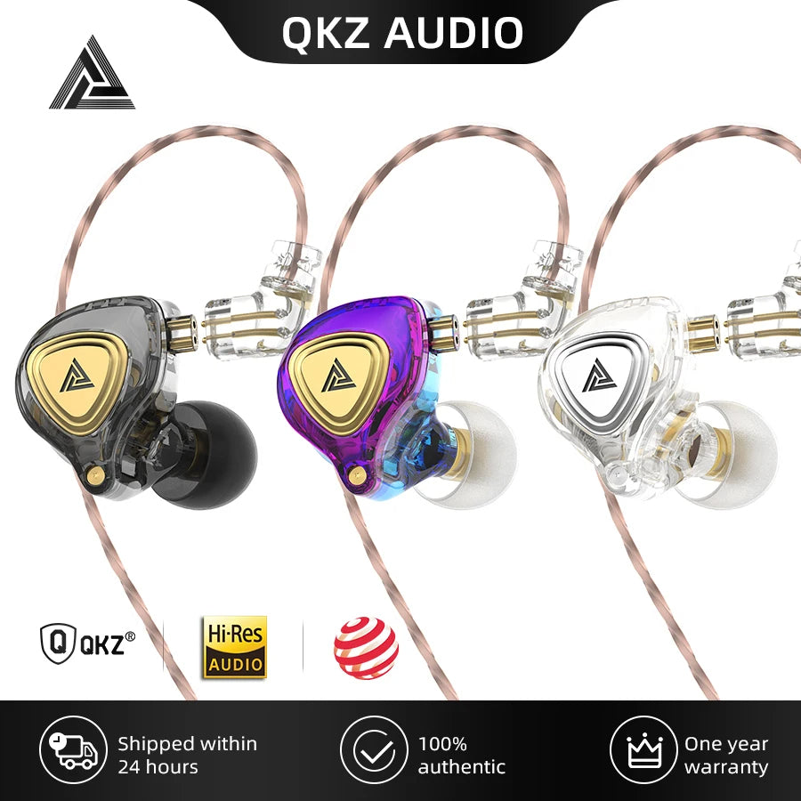 QKZ ZX3 No-Mic Dynamic Earphone In-Ear Monitor HiFi Heavy Bass Wired Headphones Gaming Sports Music Stereo Headsets - HRIDZ